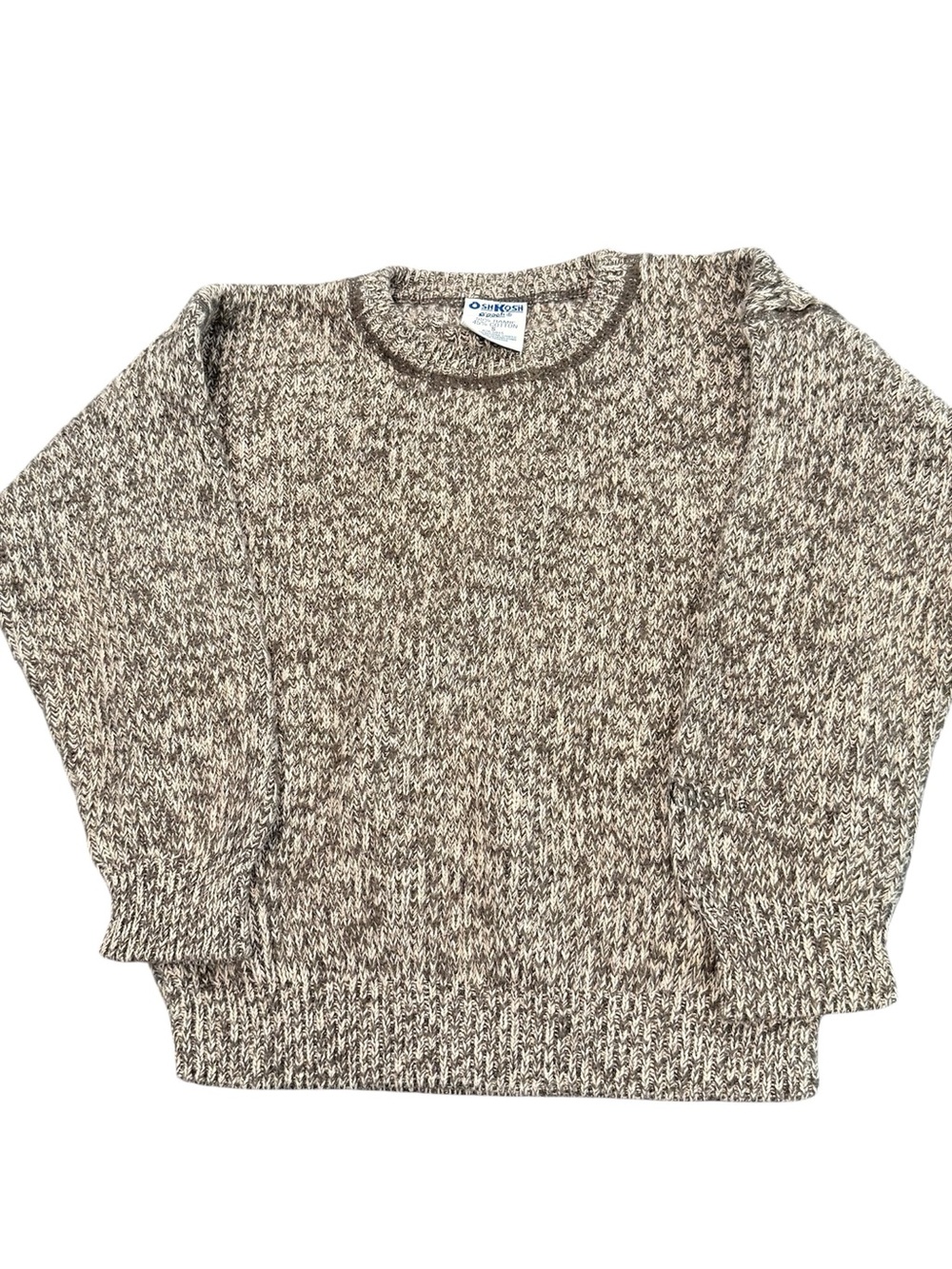 Oshkosh chunky knit sweater little boys size small 5/6 gray heathered 90s